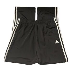 Men’s Adidas  Black Track Pants with White Accents Sz LARGE